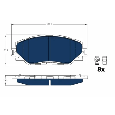 Imagen de TRW GDB3425BTE Juego de pastillas freno no preparado para indicador desgaste con accesorios TOYOTA: Yaris III Hatchback