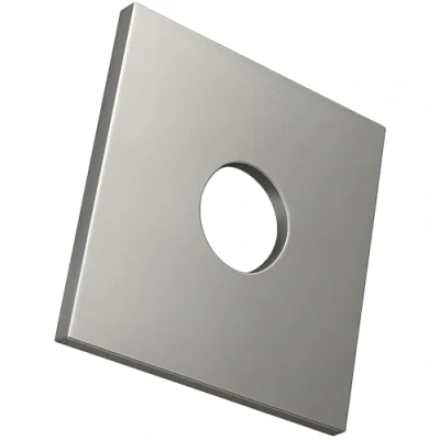 Imagen de M16 Arandelas de placa cuadrada, arandela rectangular con orificio redondo, alta resistencia galvanizada chapada en zinc para pernos/tuercas 16 mm DIN436 (paquete 5)
