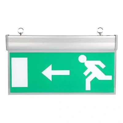 Imagen de Luz Señal de Emergencia LED,Señal Iluminación Salida Verde,Luz Indicadora Evacuación Seguridad Automática para Lugares Entretenimiento Supermercados, hoteles(Lzquierda)