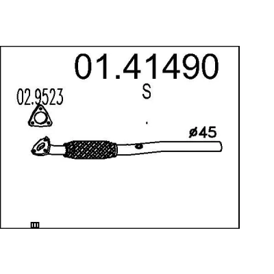 Imagen de MTS 01.41490 Tubo de escape 650 delante para silenciador intermedio OPEL: Corsa C Hatchback norauto, oscaro, mister auto