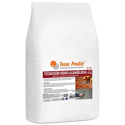 Imagen de TECNOCEM HIDRO ALBAÑILERÍA de Tecno Prodist (SACO 10 Kg) Mortero cemento para trabajos albañilería y construcción, hidrófugo, ideal revocos, enlucidos colocación ladrillos, (Gris)