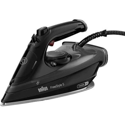 Imagen de Plancha de vapor Braun TexStyle 5 SI5088BK, Asa ergonómica, Suela FreeGlide 3D EloxalPlus, Golpe calor 220 g/min, 0.3 l, 2800 W, Negro