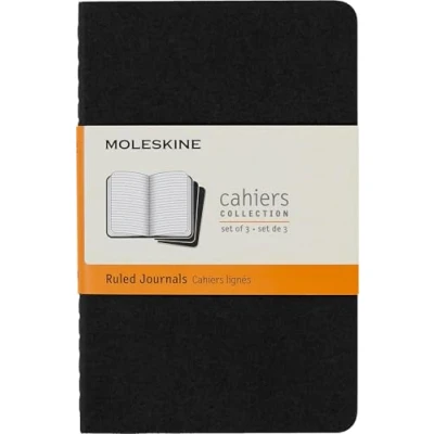 Imagen de Moleskine Cahier Journal Cuaderno de Notas, Set 3 Cuadernos con Páginas, Tapa Cartón y Cosido Algodón Visible, Color Negro, bolsillo (S04894)