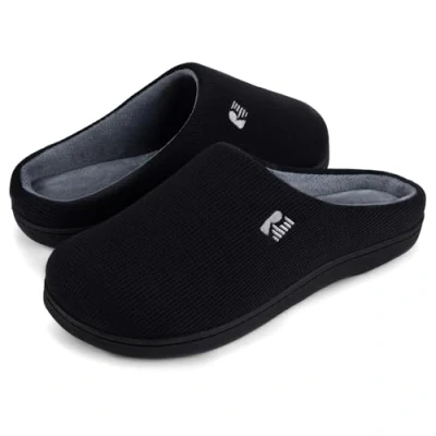 Imagen de RockDove Zapatilla de dos tonos y espuma viscoelástica para Hombre, 42/43 EU, Negro Gris