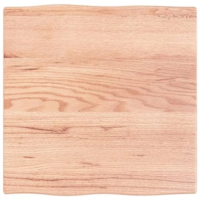 Imagen de vidaXL Tablero Mesa Madera tratada Roble Borde Natural 60x60x2 cm, de Madera, Comedor, Maciza