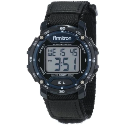 Imagen de Armitron Sport 40/8291 Reloj Deportivo Digital con cronógrafo y Correa de Nailon, para Hombre, Negro/Azul Marino
