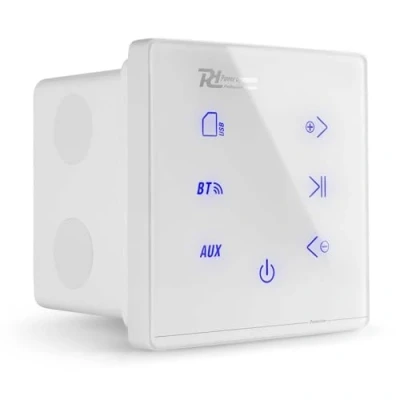 Imagen de Power Dynamics Powerline A100W Amplificador de Audio Pared, 4 x 20 W, Receptor inalámbrico Bluetooth, USB y Micro SD, Pantalla táctil, Incluye Mando a Distancia, Ideal para Sonido casa
