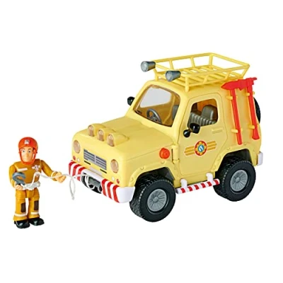 Imagen de Simba 109252511 Camión de Bomberos Sam 4 x con Figura, Coche 15 cm, luz, Puertas para Abrir, Accesorios, a Partir 3 años, Exclusivo en Amazon