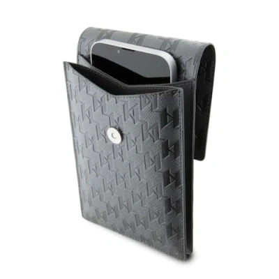 Imagen de KARL LAGERFELD KLWBSAKHPKG Bolso de mano con diseño monograma Saffiano, color plateado