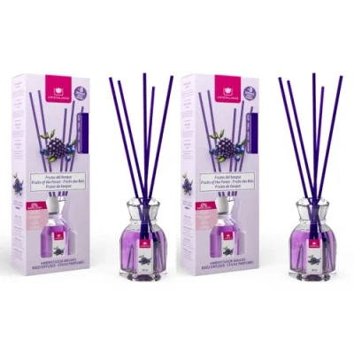 Imagen de CRISTALINAS Pack 2 Ambientador Mikado Clásico Aroma Frutos del Bosque 100% Puro Duración 8 Semanas 2x40ml 0% Alcohol