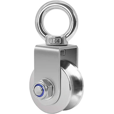 Imagen de Poulies de 48 MM avec 2 roulements à billes, bloc poulie fitness type U et palier en acier inoxydable 304 pour câble cordes 16 mm, capacité charge 500 kg