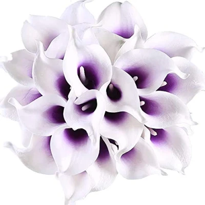 Imagen de Veryhome 20 Unids Calla Lily Nupcial Ramo de Flores Artificial Flor Látex Real Touch Home Party Decoración La Boda