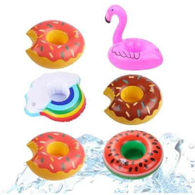 Imagen de TK Gruppe Timo Klingler 6X Soporte para Bebidas Mezcla colchón de Aire Inflable Anillo natación Piscina, Agua, cócteles