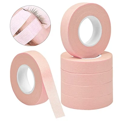 Imagen de 6 Rollos Cinta de Pestañas, Adhesiva no Tejidas para Respirable Microporosa Isolation Lint Free Tela Extensión Pestaña, 10 Yardas Cada Rollo