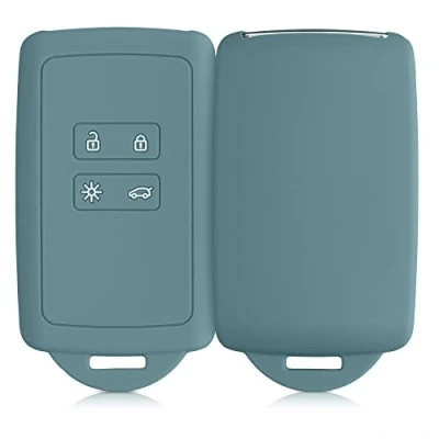 Imagen de kwmobile Funda de Silicona Compatible con Renault Llave Coche Smart Key 4 Botones (Solo Keyless Go) Carcasa Protectora para Llavero Case Mando Auto Piedra Antigua