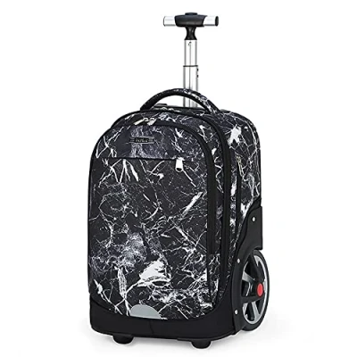 Imagen de ANSIEDIO Mochilas Escolares con Ruedas, Mochila Escolar para Niños Rueda Gran Capacidad Maleta Infantil Caja Trolley (Jaspeado)