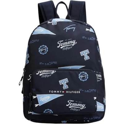 Imagen de Tommy Hilfiger Unisex Mochila escolar para niños, Talla: One Size, Space blue all over print
