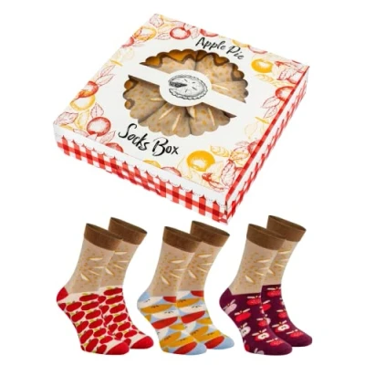 Imagen de Rainbow Socks Hombre Mujer Calcetines Pie Manzana Graciosos 3 Par Talla 36 40