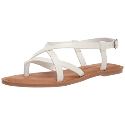Imagen de Amazon Essentials Sandalias de Tiras Informal Mujer, Blanco, 37.5 EU