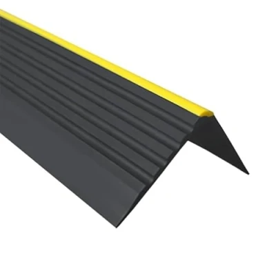Imagen de perfil de borde escalera autoadhesivo plástico PVC antideslizante, angular, 55 x 40 mm, RD ON, negro, 90 cm