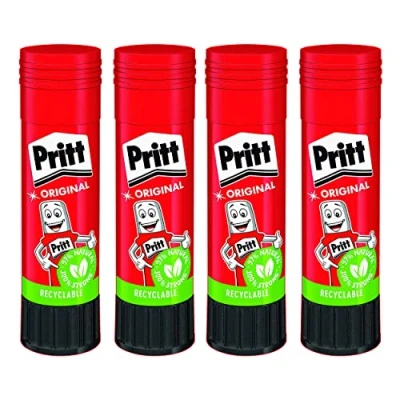 Imagen de STAEDTLER Seguro y Adecuado para niños Manualidades, Fuerte Adhesivo Uso Escolar de Oficina, 4 pegamentos en Barra Pritt 22 g, Uncolored, One Size