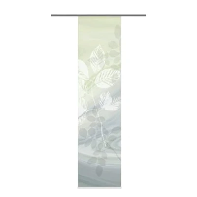 Imagen de Home Fashion 87667 768 Toupillon Panel japonés con impresión Digital (con rieles y sujeciones, 245 x 60 cm), Color Verde