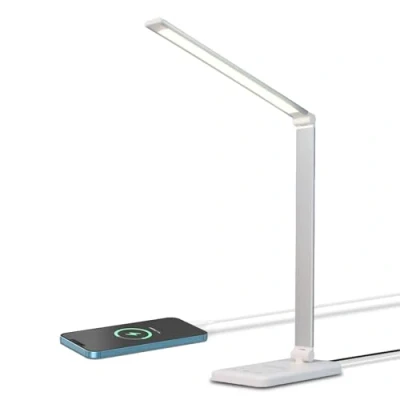 Imagen de LQWELL® Lámpara de Escritorio LED Material Metálico Regulable, 5 Colores 10 Niveles Brillo, Noche Agradable para los Ojos, Control Táctil y Función Memoria Oficina Niños