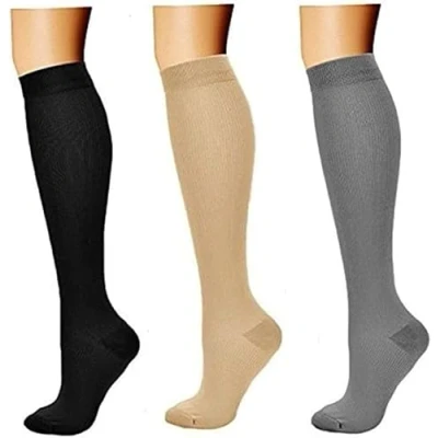 Imagen de Calcetines de Compresión 3 Par Medias para Hombres y Mujeres Varices Running Recuperación Muscular Reduce Fatiga Mejorar circulación Sanguínea