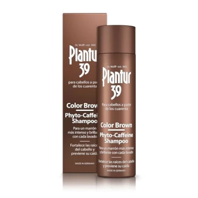 Imagen de Plantur 39 Colour Phyto Caffeine Shampoo 250 ml I Champú Anticaida Mujer Oculta Raíces del Pelo y Reduce la Caida Cabello