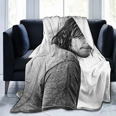 Imagen de QapLWczK Norman Reedus Manta de franela Daryl Dixon suave para aire acondicionado, antibolitas, sofá, dormitorio, sala estar, 80 x 60 pulgadas