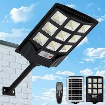 Imagen de SENDALE Farolas Solares Exterior,Focos Led con Mando a Distancia,IP65 Impermeable Luz Solar Exterior,6500K Foco Sensor de Movimiento,Luz Seguridad Ja