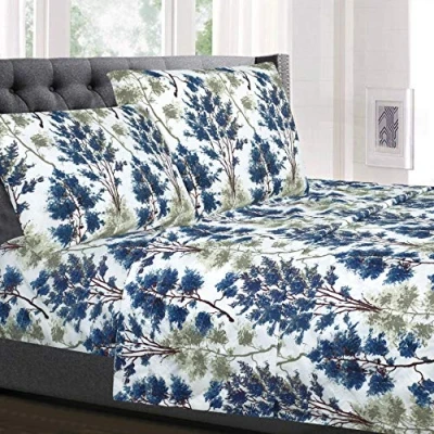 Imagen de Sweet Home Collection 2055 Hilos, Microfibra cepillada Suave de Calidad egipcia Juego Cama Lujo encimera, sábana Bajera, 2 Fundas Almohada, Florencia, Matrimonio