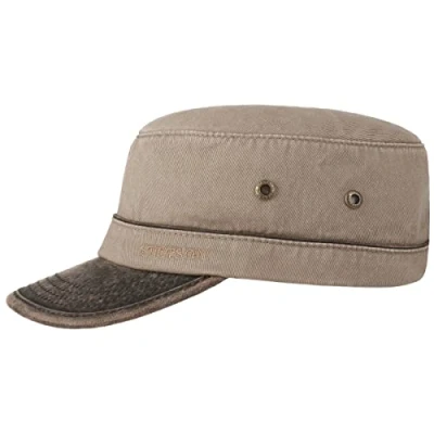 Imagen de Stetson Gorra Katonah Cotton Army Mujer/Hombre Militar Hebilla de Metal, con Visera Verano/Invierno Verano M (56 57 cm) castaño Claro
