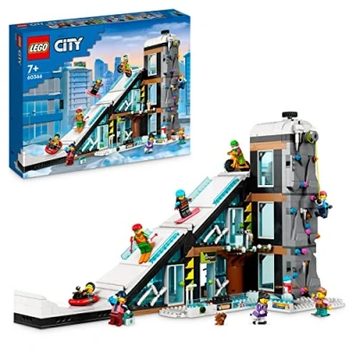 Imagen de LEGO 60366 City Centro de Ski y Escalada, Set Edificio Modular 3 Alturas con Pista, Tienda Deportes Invierno, Tele Minifiguras, Juguetes Regalo para Niños Niñas 7 Años o Más