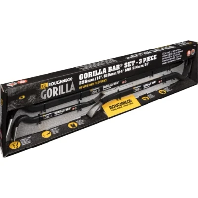 Imagen de Roughneck Gorilla Bar Juego de palanca 3 piezas (tamaños 14&quot;, 24&quot;, 36&quot;, palanca, acero alta calidad, mango con recubrimiento polvo)