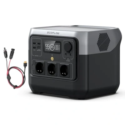 Imagen de EF ECOFLOW River 2 Pro 768 Wh Estación de energía portátil con cable XT60i 3,5 m, generador solar LiFeP04, 3 enchufes CA 800 W, carga rápida en 70 horas, potencia balcón para camping,