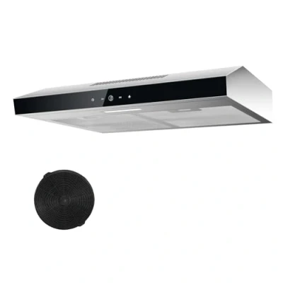 Imagen de TopStrong Campana extractora 60cm, extractora, Aire circulante/Extractor, con Filtro de Carbono CF K, 201 m3/h, Acero Inoxidable, Control táctil 3 etapas y