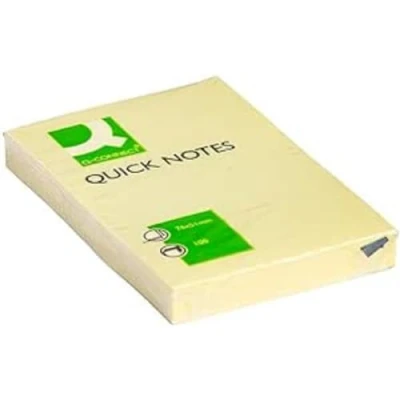 Imagen de Q Connect KF10501 Bloc de notas adhesivas con 100 hojas, 50 x 70 mm, color amarillo