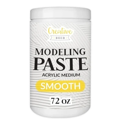 Imagen de Creative DECO Pasta Estructural de Textura Suave 2 kg Blanca para Proyectos Artísticos Pintura Acrílica Fácil Usar con Espátula Crear Efectos 3D, Estructuras, Texturas