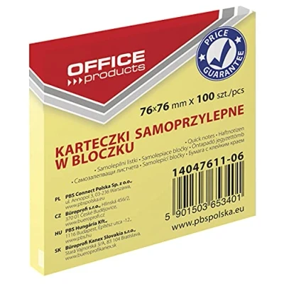 Imagen de Office Products 14047611 ? 06 Notas adhesivas (76 x 76 mm, hojas, color pastel/kanariengelb