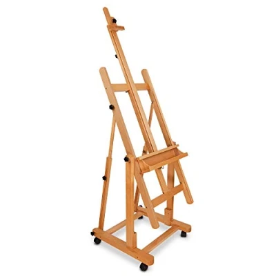 Imagen de Artina caballete de pintura Verona profesional estudio con ruedas madera haya maciza para lienzos hasta 210 cm