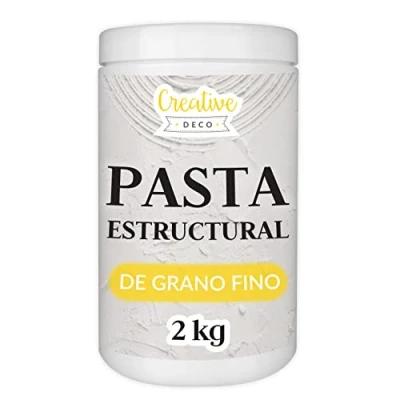 Imagen de Creative DECO Pasta Estructural de Grano Fino 2 kg Blanca para Proyectos Artísticos Pintura Acrílica Fácil Usar con Espátula Crear Efectos 3D, Estructuras, Texturas