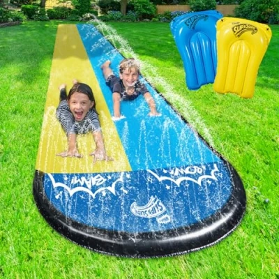 Imagen de Wham O Slip N Slide Wave Rider 548.64cm con Boogie, Juguetes de Verano al Aire Libre para niños 5 a 12 años, Fiestas en el jardín (64350)