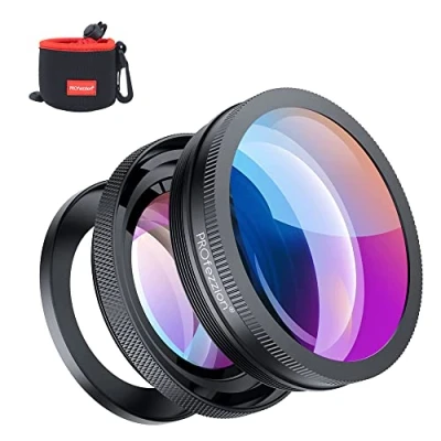 Imagen de PROfezzion Gran Angular 10x Macro 2 en 1 Add on OSS Vlog Lente de cámara para Sony ZV 1F E10 ZV1 RX100 VII Vi V A6400 A6300 A6100 A6000 Canon G7X Mark II III G5X