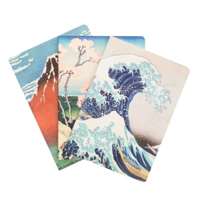 Imagen de Grupo Erik Pack cuadernos A5 Hokusai Bloc de notas distintos diseños 3 Libretas pequeñas Material escolar y papelería bonita