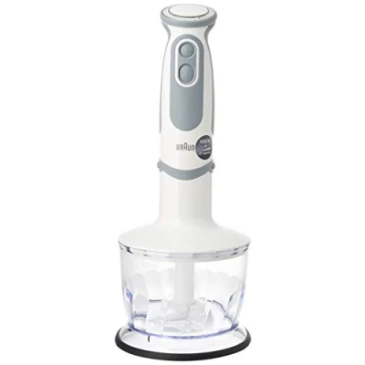 Imagen de Braun Minipimer 5200 Batidora de Mano, 1000 W, 21 Velocidades y Función Turbo, Campana Anti salpicaduras, Powerbell Plus, Easy Click, Incluye Vaso Medidor 600 ml, Color Blanco