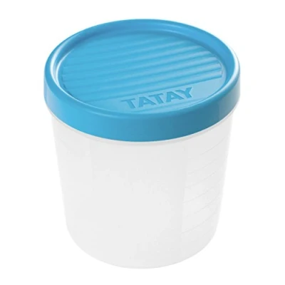Imagen de Tatay Fiambrera de Alimentos, Hermética, 1L Capacidad, Tapa Rosca, Libre BPA, Apto Microondas y Lavavajillas, Color Azul. Medidas: 12 x 12,5 cm