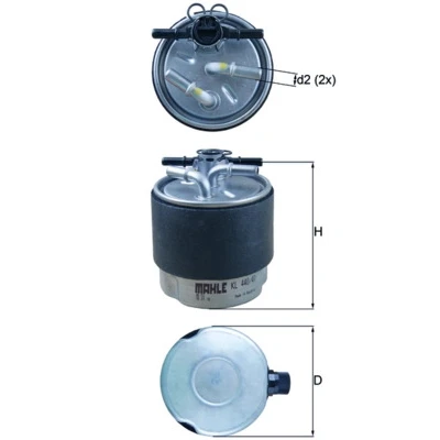 Imagen de MAHLE ORIGINAL KL 440/41 Filtro Combustible de tubería 10 10,0 NISSAN: Qashqai / Qashqai+2 I