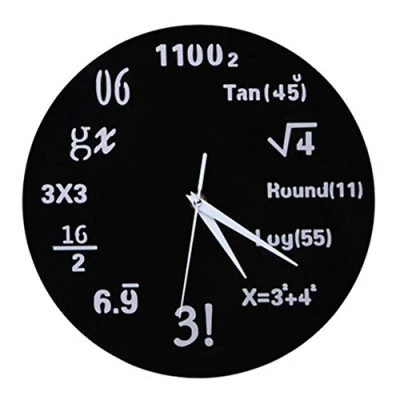 Imagen de Vientiane Reloj de Pared Matemáticas, Novedad Timelike Fórmulas Cada Hora Marcada por una Ecuación Matemática Simple para Aula, Hogar, Oficina Decoración Moderna (B)