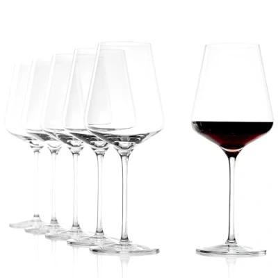 Imagen de Copas de vino estilo Burdeos Quatrophil Stölzle Lausitz, 645 ml, juego 6 copas, imitan el vidrio soplado, máxima calidad y compatibles con lavavajillas